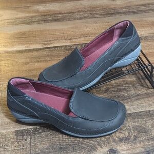Merrell Namak Leather Moc Toe Casual Slip On Flats Loafers Shoes Size 7.0